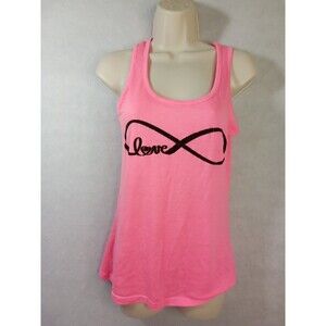 Miss Popular Hot pink tank top size small cut back neon